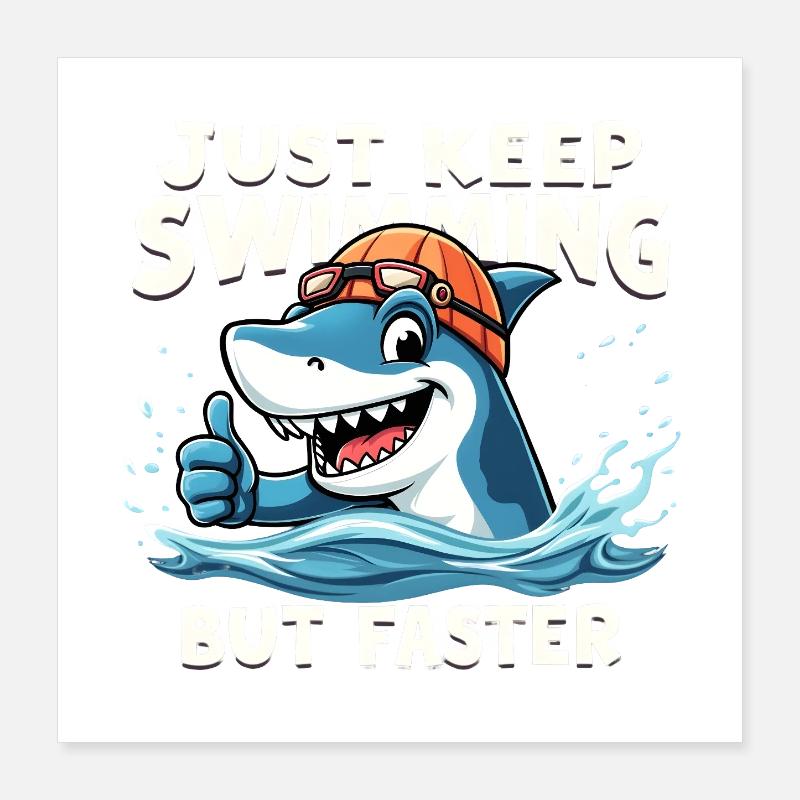 Continuez à nager, mais plus vite Poster 40 x 40 cm