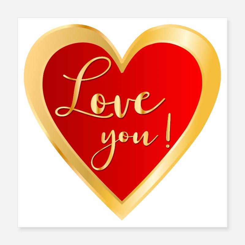 Ich liebe dich Herz Poster 40x40 cm