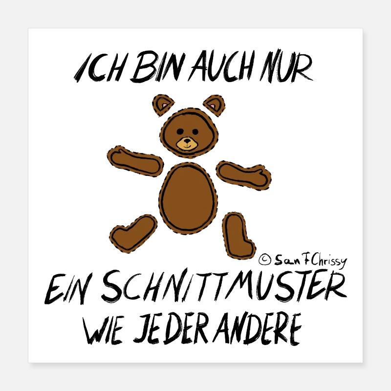 Muster Bärchen Poster 40x40 cm
