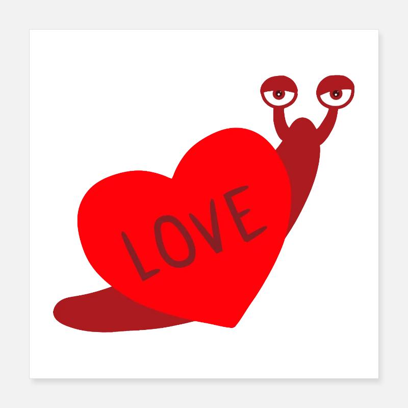 Liebe Schnecke Poster 40x40 cm