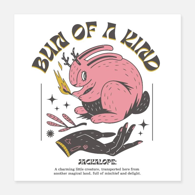Magical Jackalope – Magic Rabbit Poster 16" x 16" (40x40 cm)
