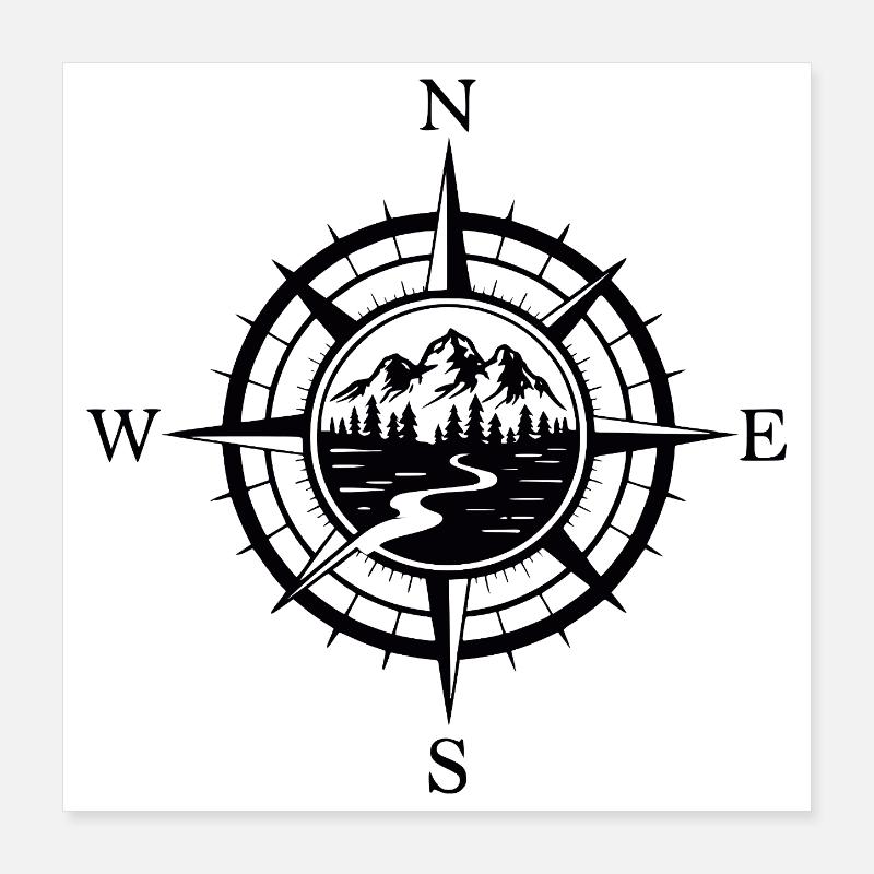 Montagnes - L’aventure vous attend Poster 40 x 40 cm