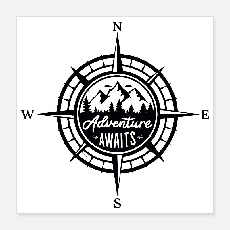 Berge - Das Abenteuer wartet auf Sie Poster 40x40 cm