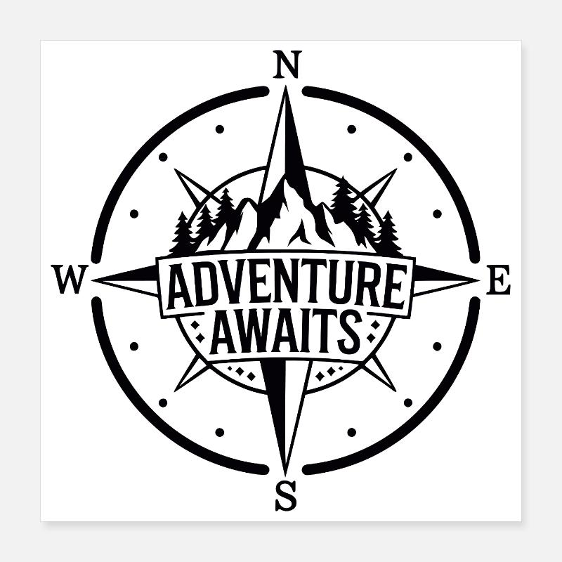 Montagnes - L’aventure vous attend Poster 40 x 40 cm