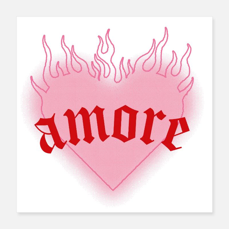 Brennende Liebe Poster 40x40 cm