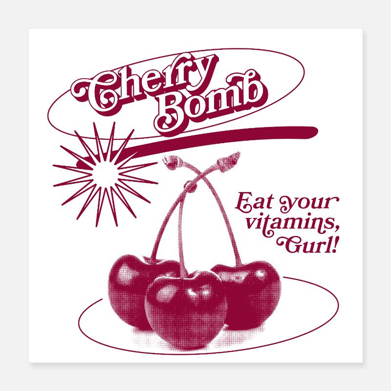 Explosion d’une bombe de cerise Poster 40 x 40 cm