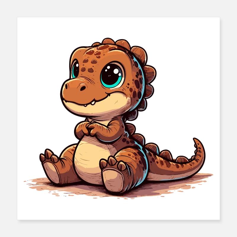 T-Rex Mignon Bébé Dino Bébé Dinobaby Cadeau Poster 40 x 40 cm