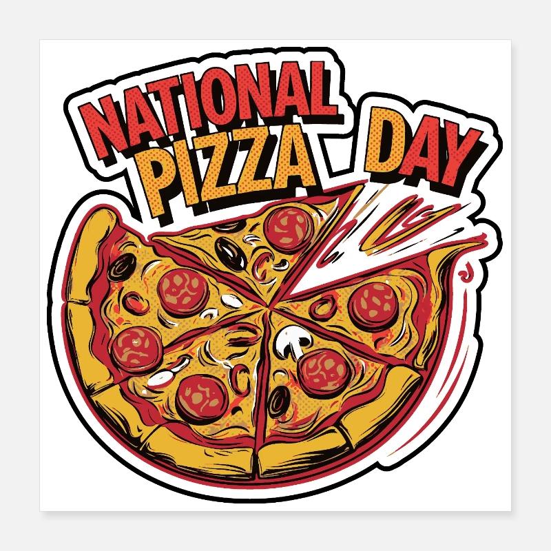 Geschenk zum Nationalen Pizzatag 2026 Poster 40x40 cm