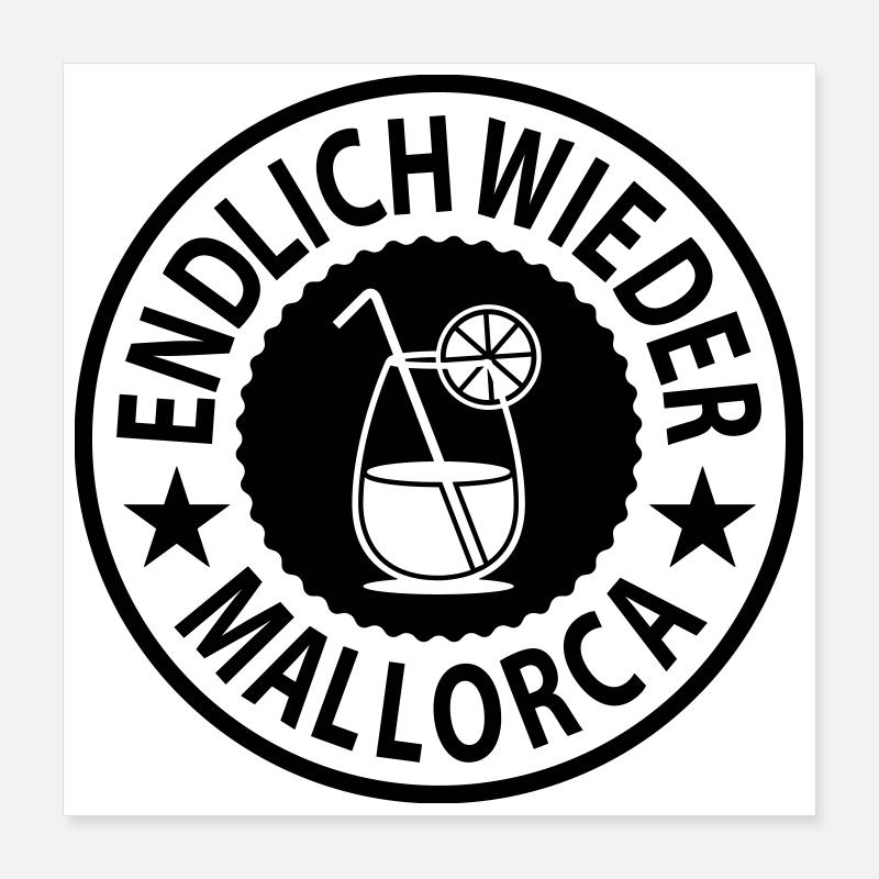 Endlich wieder Mallorca Cocktail Poster 40x40 cm