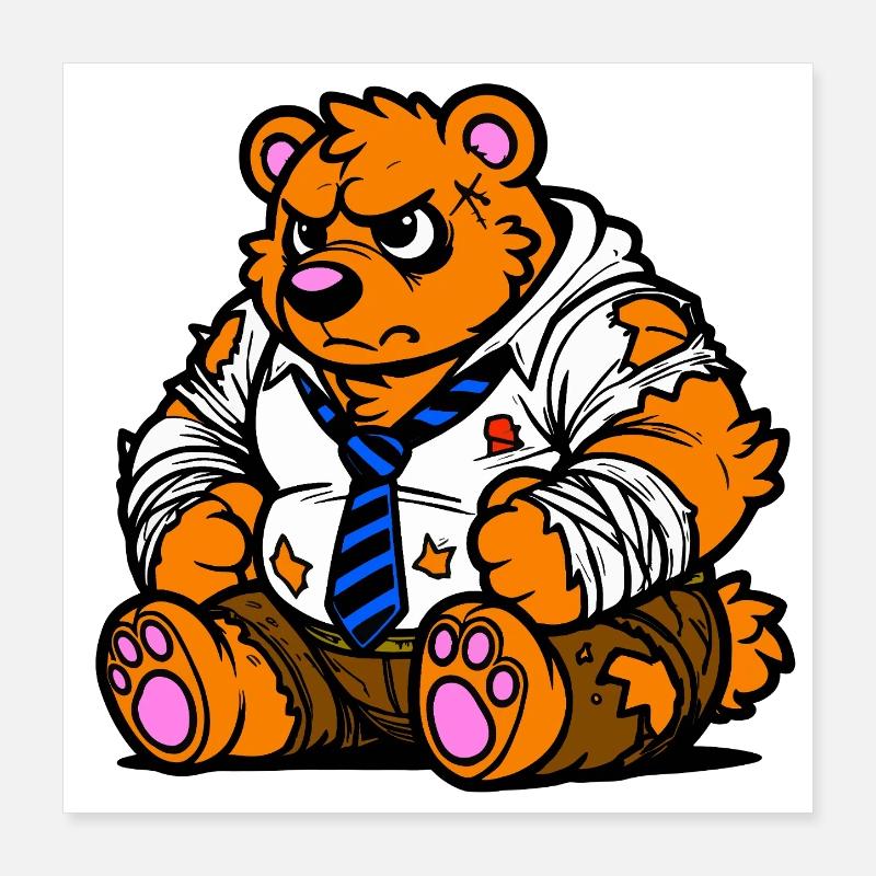 Office Bear Poster 16" x 16" (40x40 cm)
