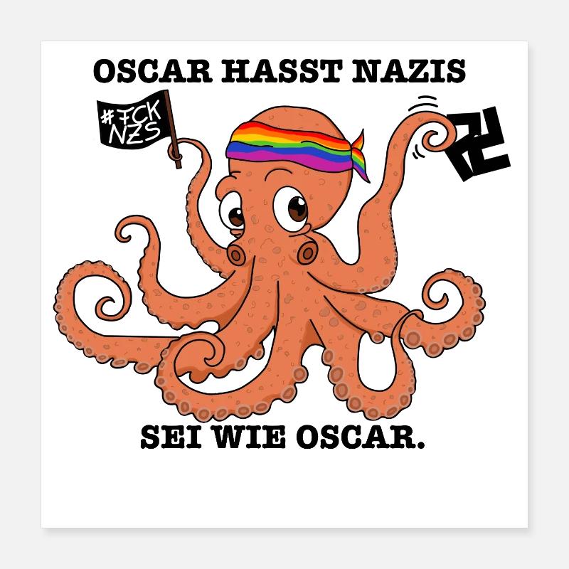 Oscar hasst Nazis Poster 40x40 cm