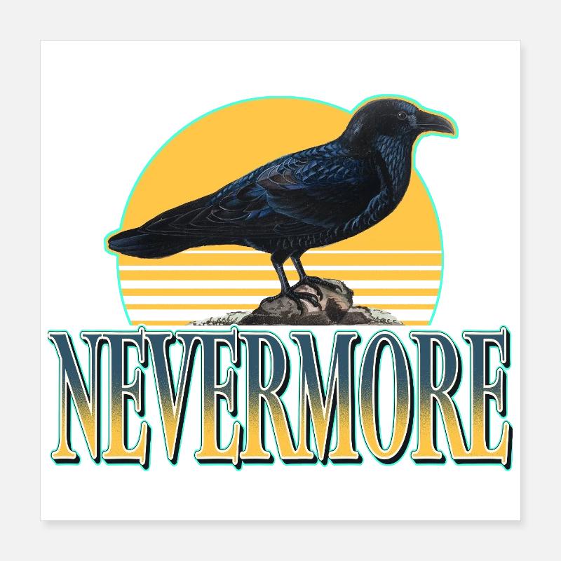 Nevermore – Corbeaux et esthétique gothique Poster 40 x 40 cm