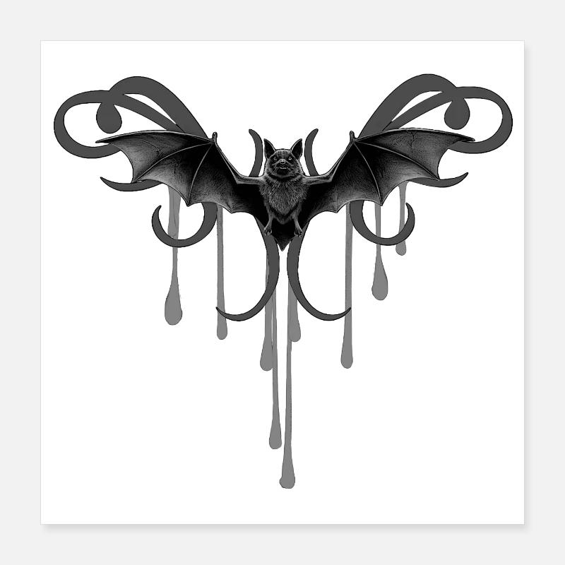 Fledermaus, Tribals, dripping Poster 40x40 cm