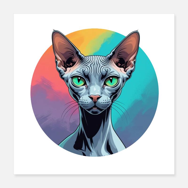 Chat Sphynx Poster 40 x 40 cm