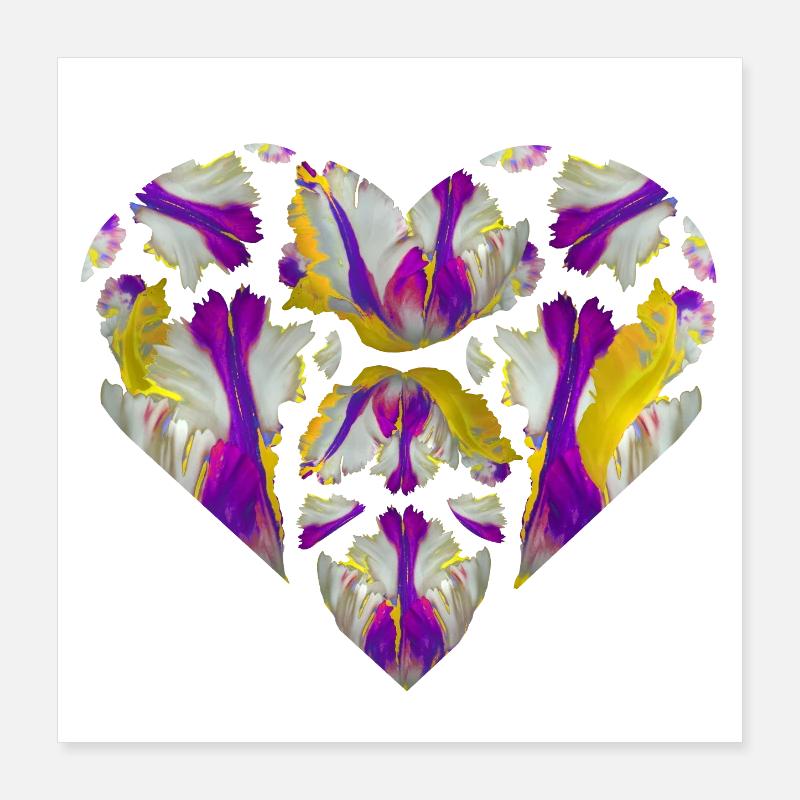 Farbexplosion im Herzen Poster 40x40 cm