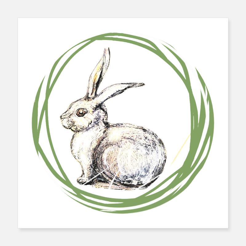 Motif lapin Poster 40 x 40 cm