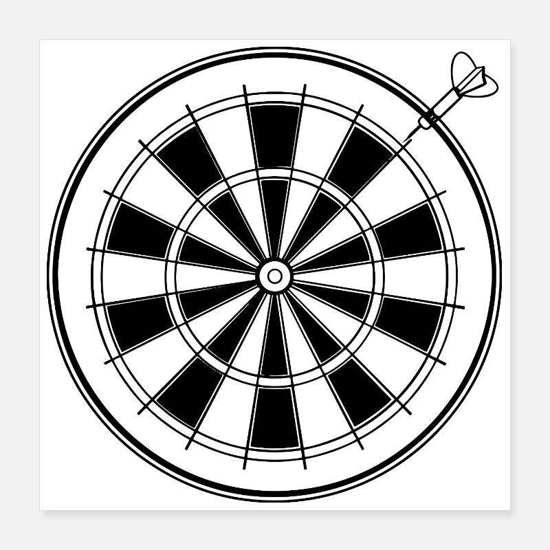 Dessin de fléchettes Poster 40 x 40 cm