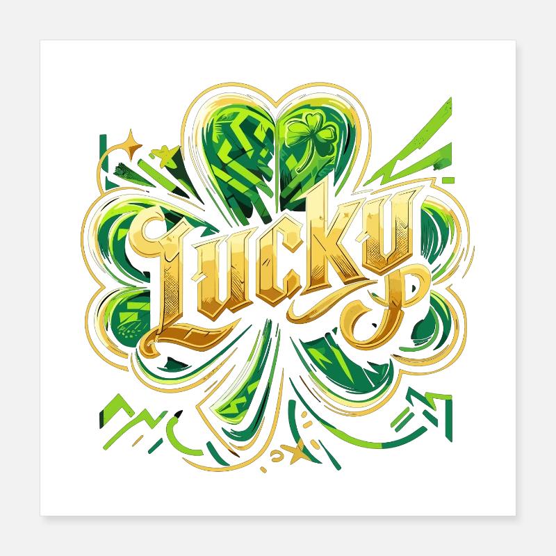 Trèfle de la Saint-Patrick Happy Gift Poster 40 x 40 cm