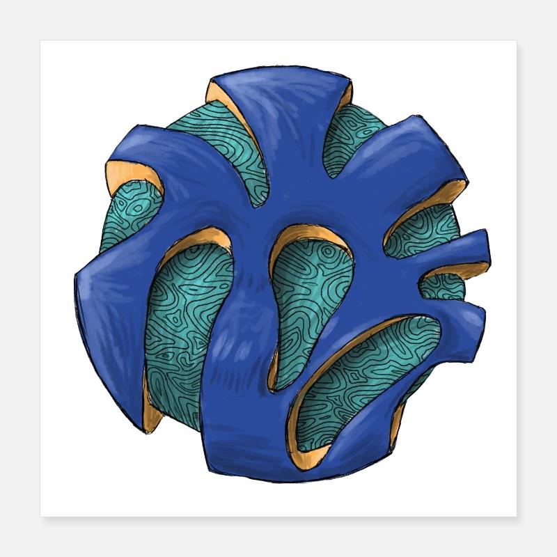 Lebender Azurknoten Poster 40x40 cm