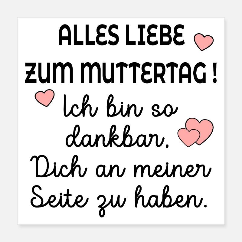 DANKBARKEIT ALLES LIEBE MUTTERTAG Poster 40x40 cm