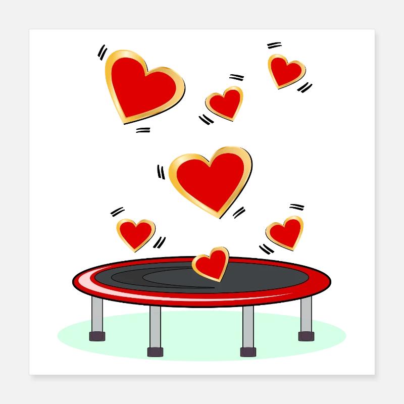 TRAMPOLINE DE SAUT EN FORME DE CŒUR Poster 40 x 40 cm