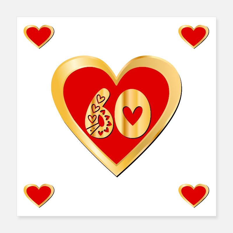 60th birthday sixty years old Poster 16" x 16" (40x40 cm)