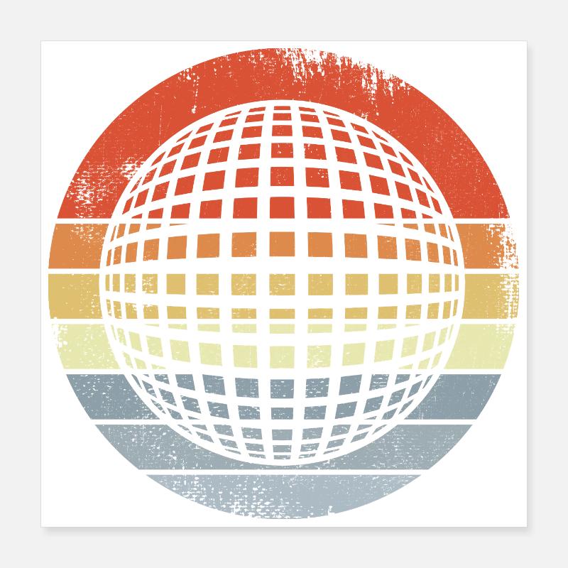 Vintage 80s Disco Poster 16" x 16" (40x40 cm)
