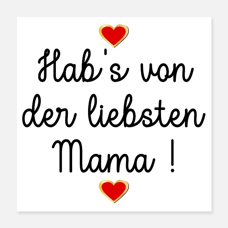 MUTTERTAG MAMA BESTE MUTTER HERZ Poster 40x40 cm