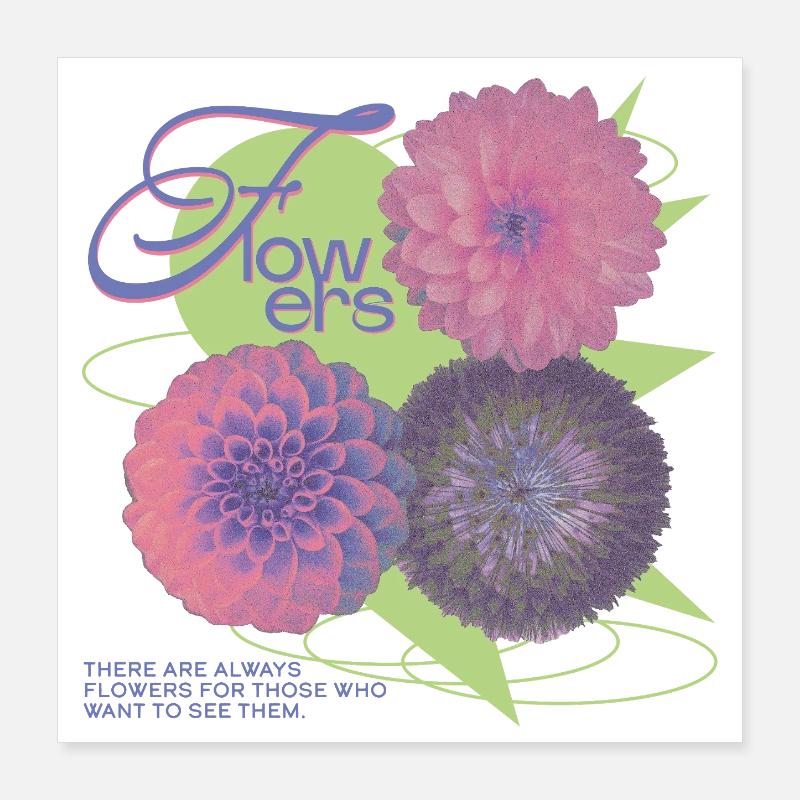 Énoncé de vision florale Poster 40 x 40 cm