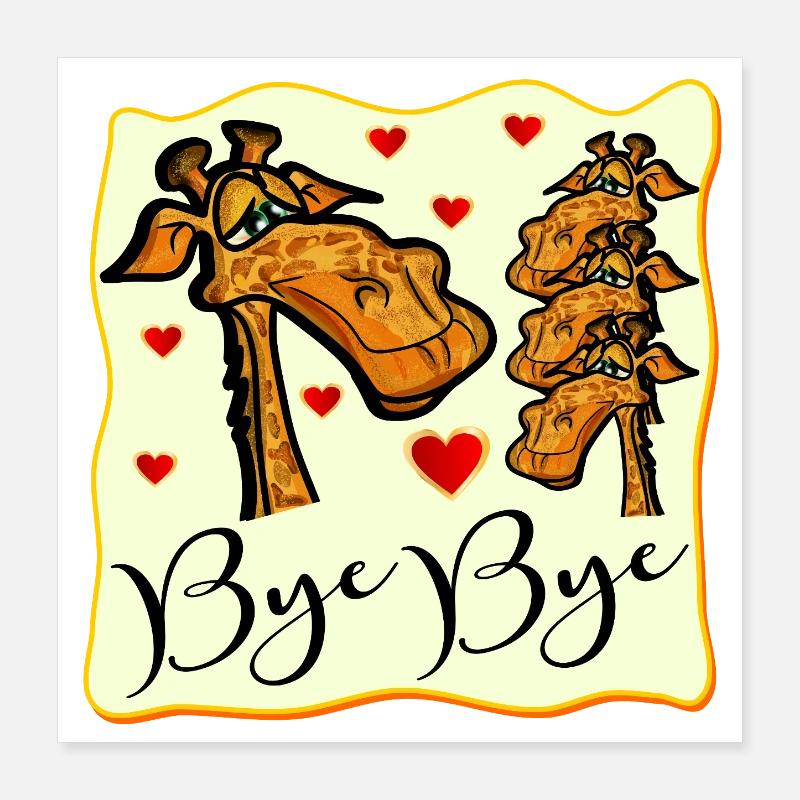 ABSCHIED BYE BYE LUSTIG Poster 40x40 cm