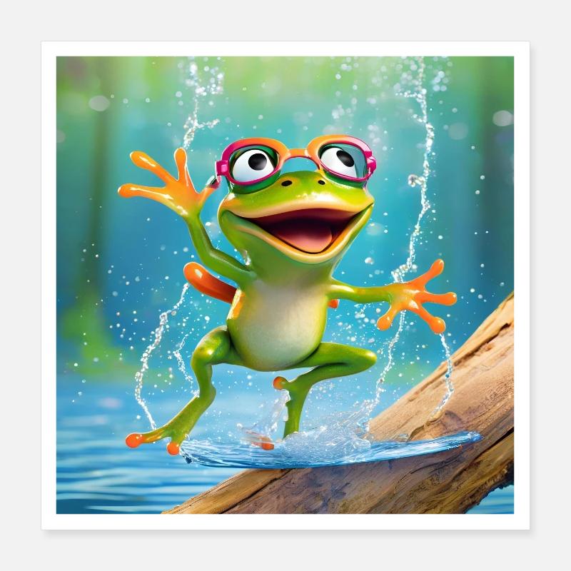 frog, amphibian, tree frog Poster 16" x 16" (40x40 cm)