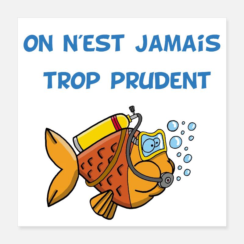 Poisson plongeur Poster 40 x 40 cm