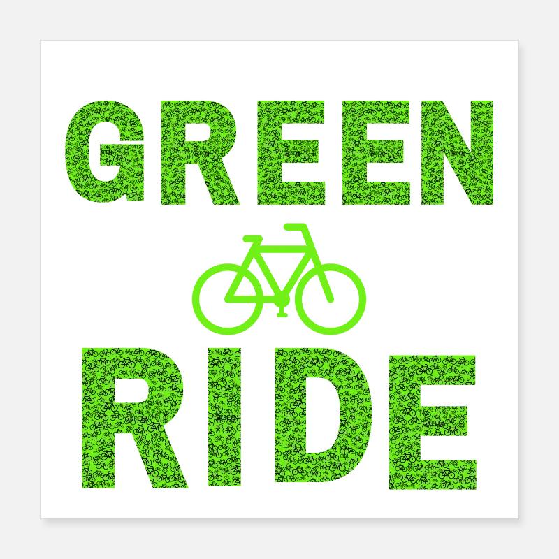 GREEN RIDE Poster 40 x 40 cm