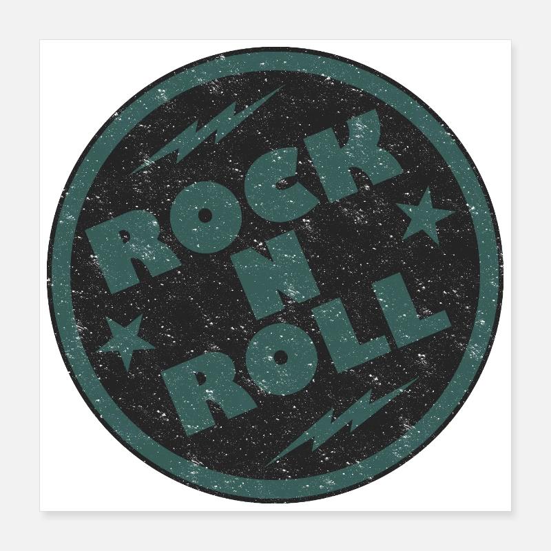 Design d’insigne rétro rock and roll Poster 40 x 40 cm