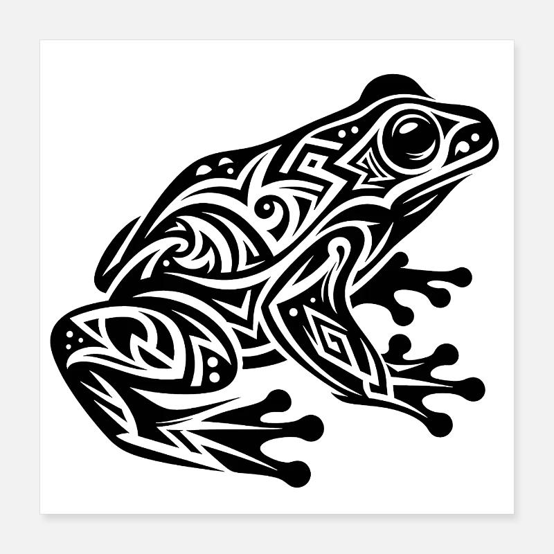Frosch tattoo Poster 40x40 cm