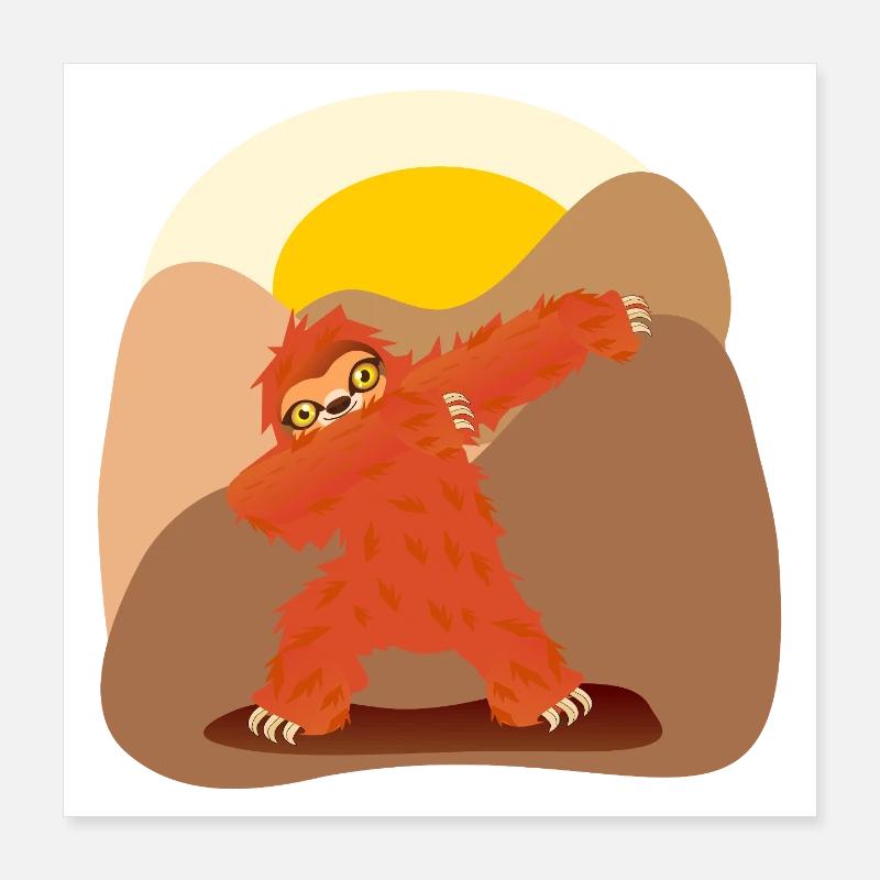 Faultiere Dabbing Poster 40x40 cm