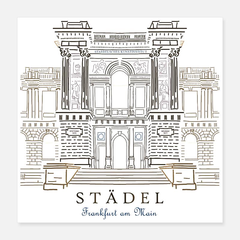 Städel Kunstmuseum Francfort-sur-le-Main Dessin à la main Poster 40 x 40 cm