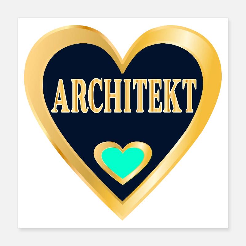 ARCHITEKTUR BERUF STUDIUM ARCHITEKT Poster 40x40 cm