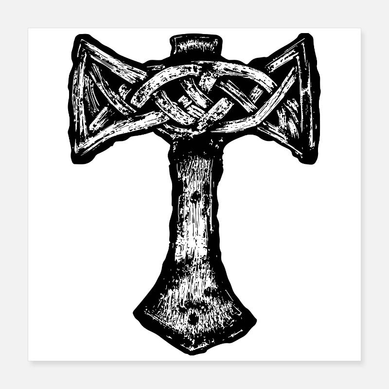 Mjöllnir symbole viking Poster 40 x 40 cm