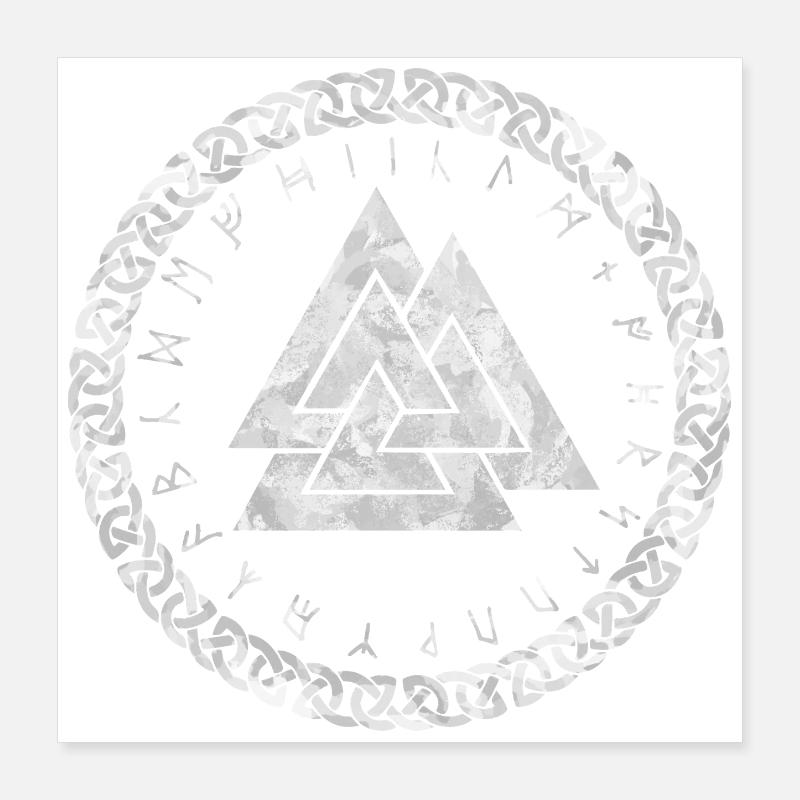Valknut Viking Symbol Poster 16" x 16" (40x40 cm)