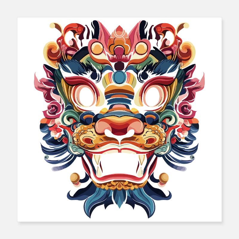 Oni, démon Japonais Poster 40 x 40 cm
