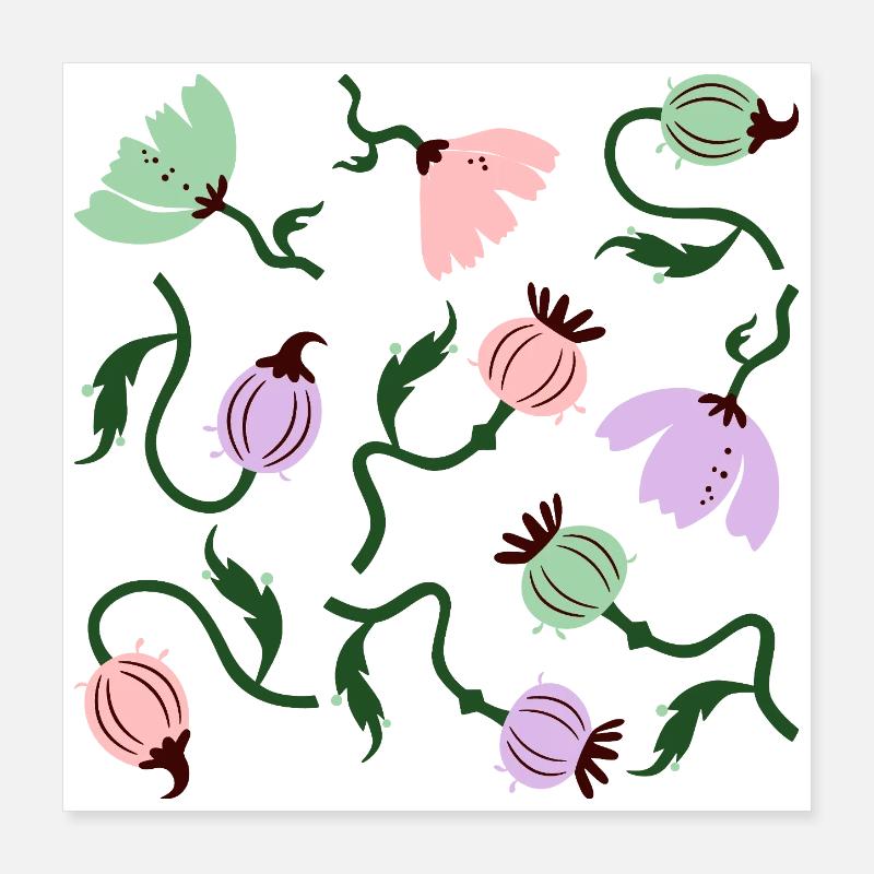 Coquelicots audacieux fleurs L coquelicots floraux fleurs Poster 40 x 40 cm