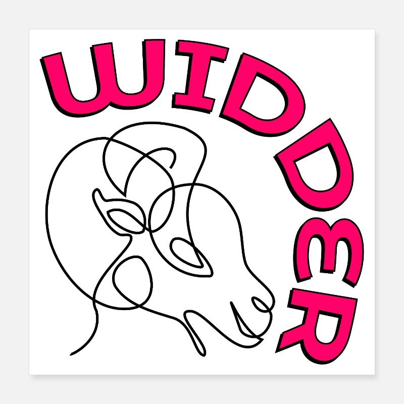 WIDDER SCHAFE BOCK STERNZEICHEN GEBURTSTAG Poster 40x40 cm