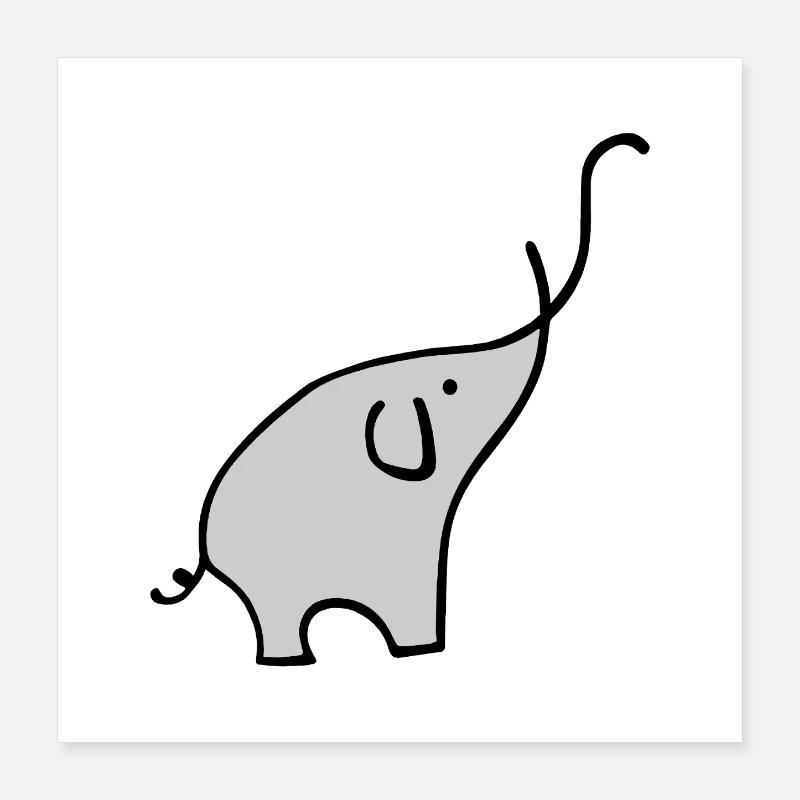 Éléphan Poster 40 x 40 cm
