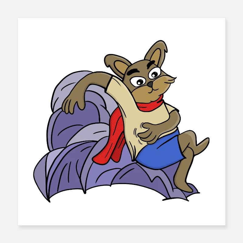 Renard intelligent Poster 40 x 40 cm
