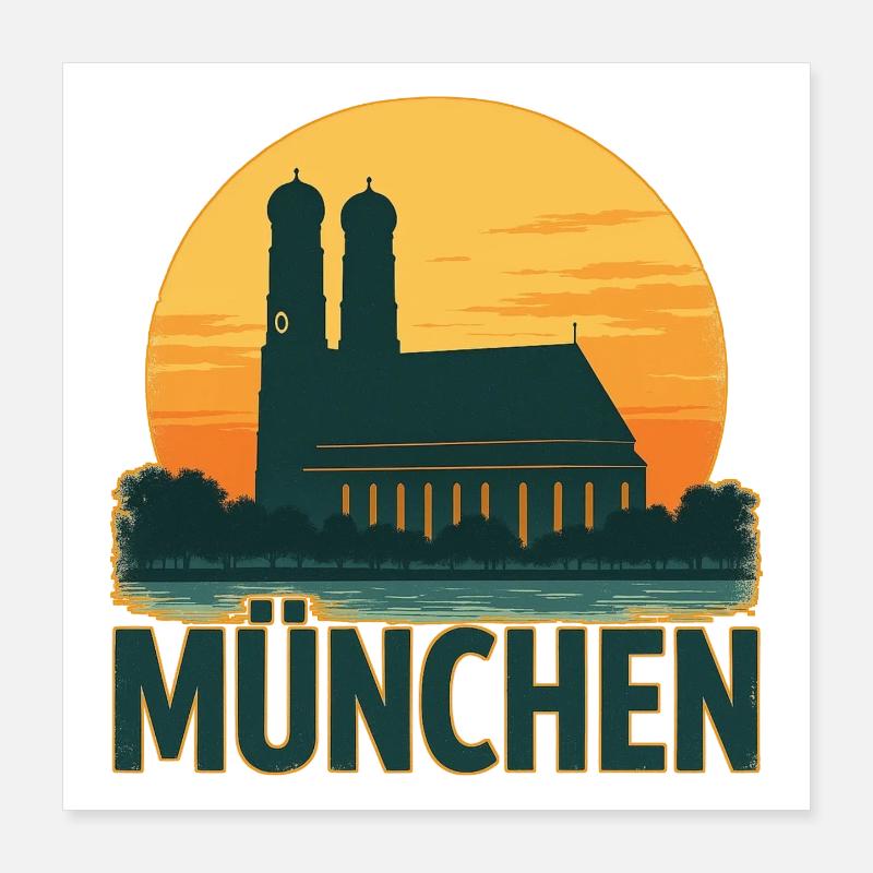 München Poster 40x40 cm