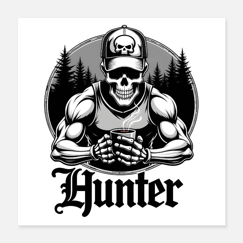 Skullyjack Design "Gothic Hunter" Poster 16" x 16" (40x40 cm)