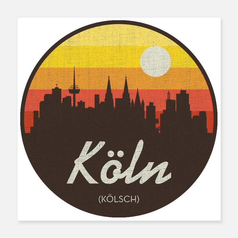 Vintage Cologne – Skyline - Kölsch Poster 40 x 40 cm