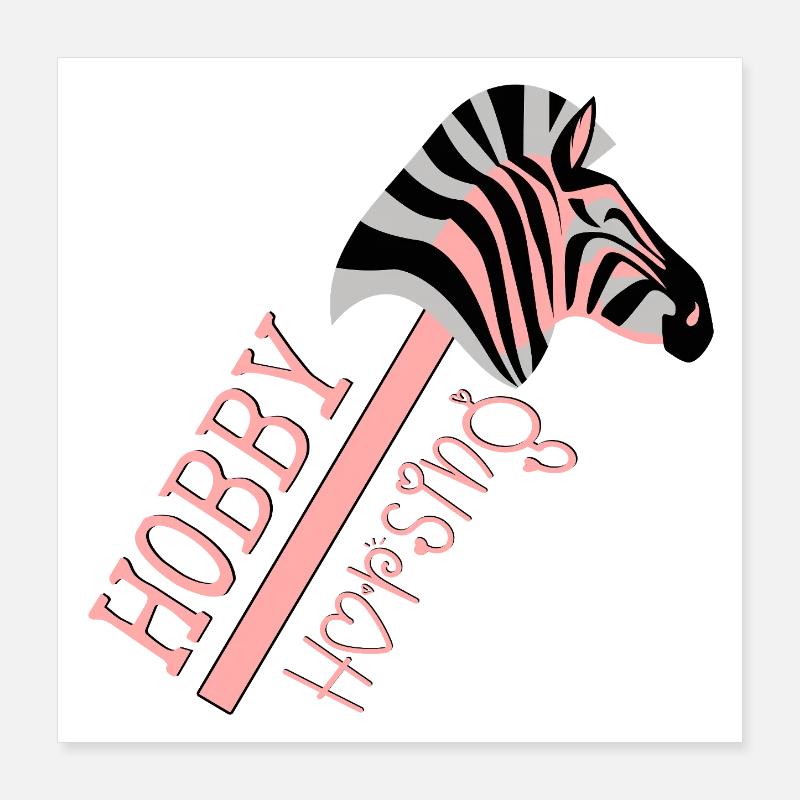 CHEVAL DE CHEVAL DE LOISIR - ZÈBRE Poster 40 x 40 cm