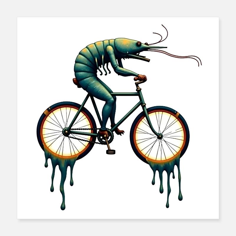 Traumhaftes Radsport-Krustentier Poster 40x40 cm